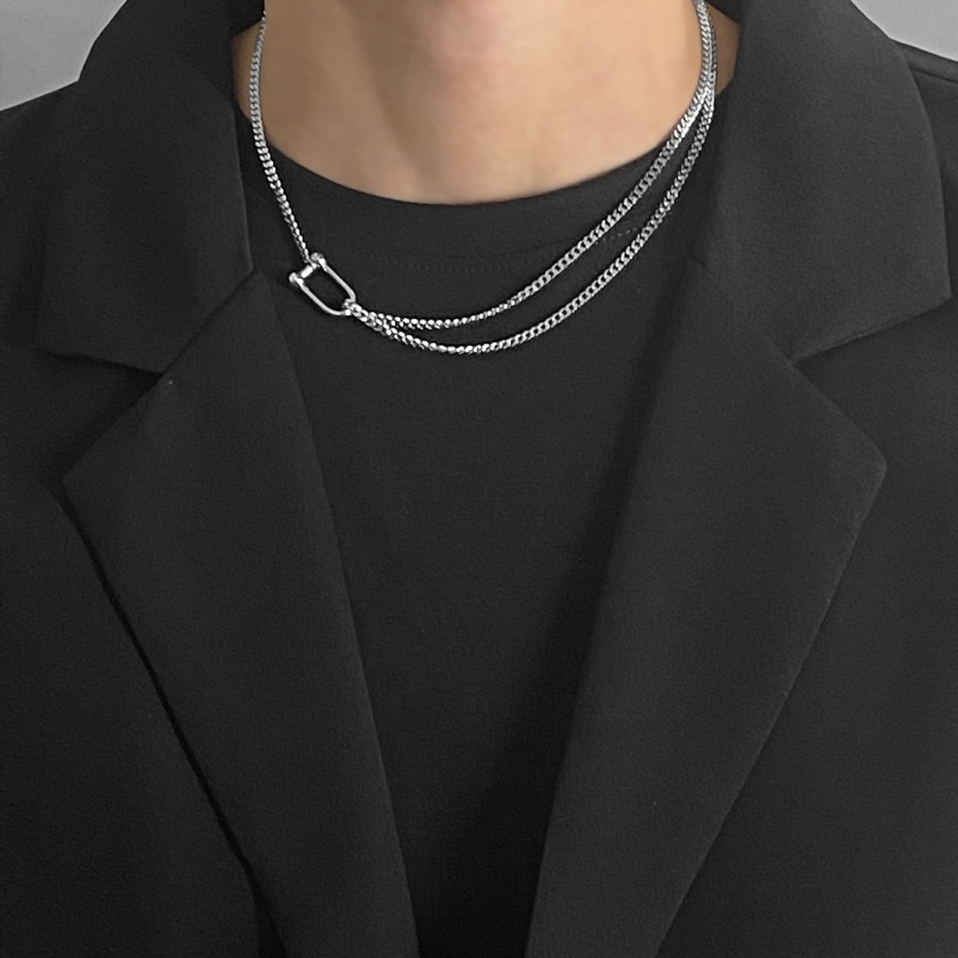 Titanium Steel Chain Material cable chain Chain Type Retro Classic Style U Shape Titanium Steel Polishing Men's Necklace Men Chain Necklaces