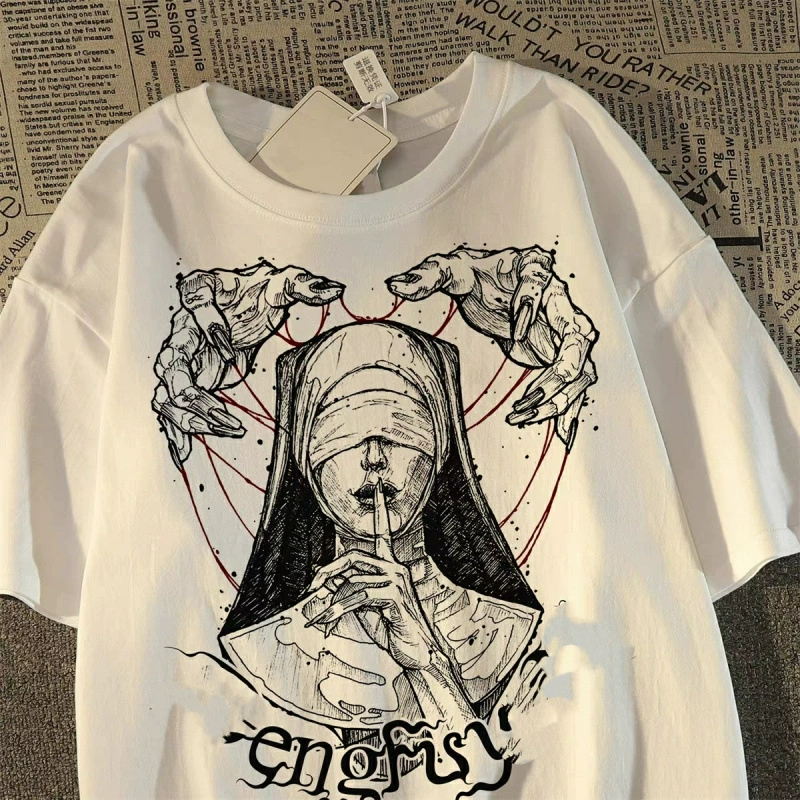 Европейская и американская ретро-портретная футболка с короткими рукавами мужской прилив летом уличный стиль американский повседневный дикий топ