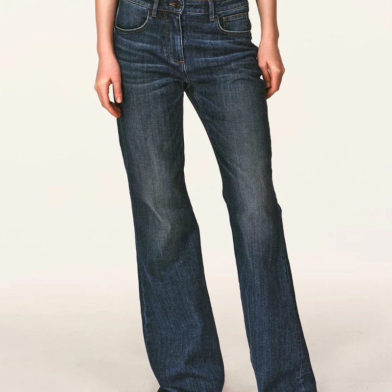 Alrigh Natural Waist Fit Stretchy Retro Washed Flared Jeans New Style Drapey High-Waisted Slimming Fit Alrigh Natural Waist Fit Stretchy Retro Washed Flared Jeans New Style Drapey High-Waisted Slimming Fit