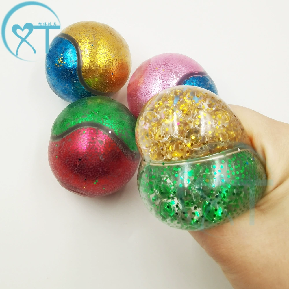 Трансграничный новый золотой порошок пузырь большая бусина теннисный мяч для декомпрессии давление щепотка декомпрессионный мяч цветной шарик горячая распродажа