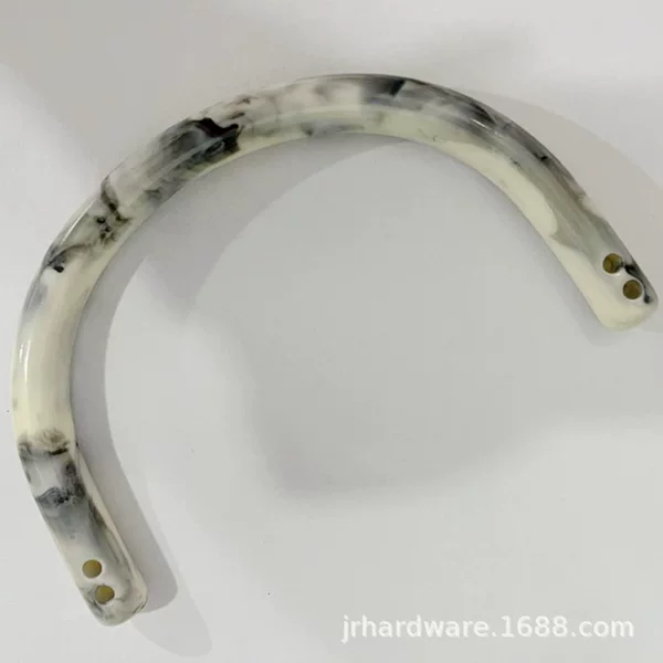 Jierui hardware factory wholesale retail luggage hardware accessories resin handle handbag accessories U-shaped portable