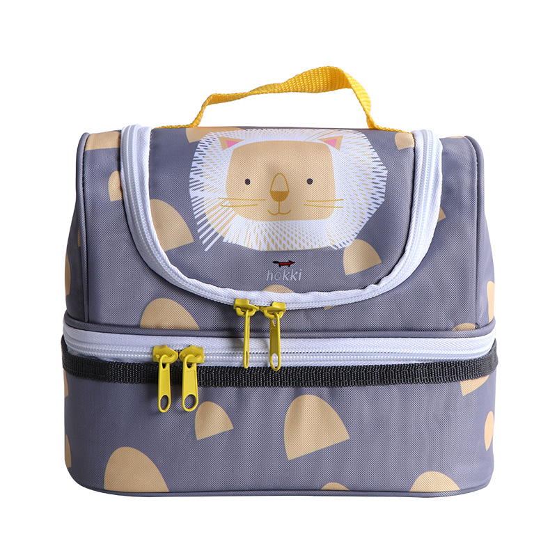Cartoon children's double-layer meal bag insulation bag new student party cute bag portable insulation outdoor picnic bag