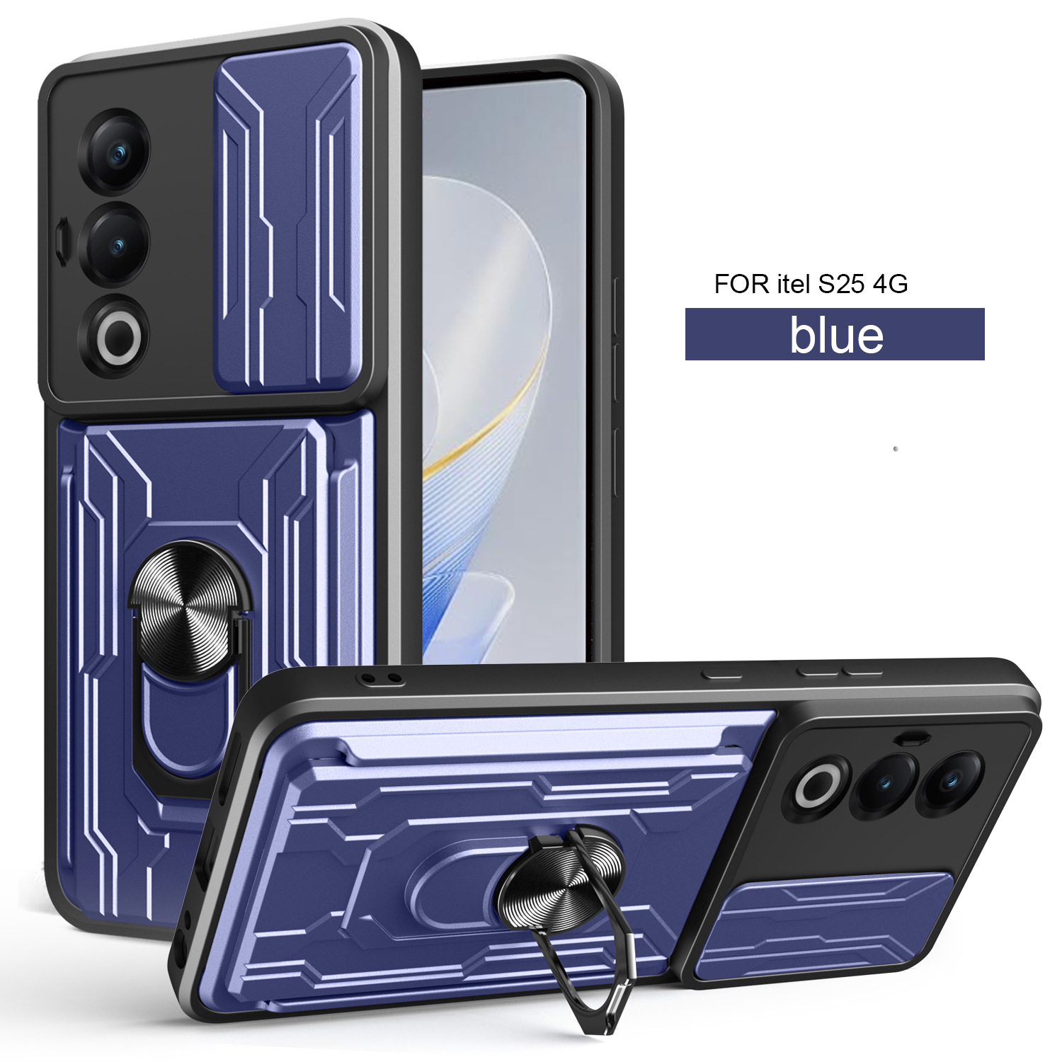 Adecuado para el paquete de tarjetas itel S25 Lijia, carcasa del teléfono móvil, modelo de transmisión de sonido, TPU PC, armadura, tarjeta anti-caída, empuje de lente image 8