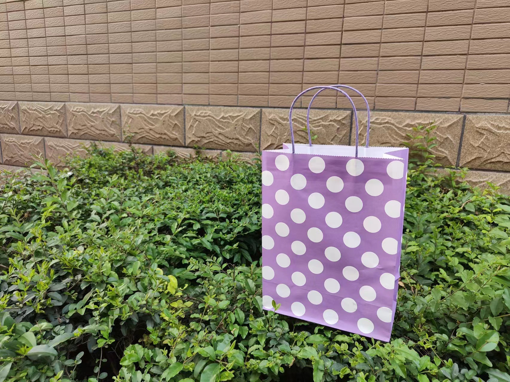 Polka Dot sarga mancha color bolsa de papel Regalo de Cumpleaños bolsa de embalaje de vacaciones bolsa de papel Kraft bolso de regalo de mano en stock lote