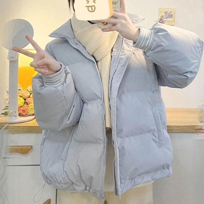 다운 재킷 여성의 겨울 짧은면 패딩 재킷 2024 새로운 코트 빛과 얇은 빵 의류 두꺼운 검은 색 한국어 버전