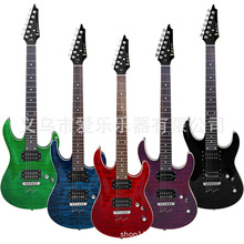 跨境电吉他套装双双拾音器水波纹电吉他成人初学者专业级电吉他厂