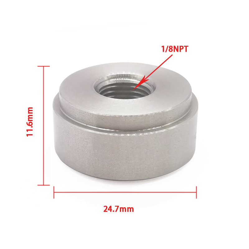Piezas de automóvil modificadas 1/8NPT Tuerca cilíndrica de rosca interna 304 Material Sujetador de tuerca gruesa universal