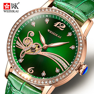 Swiss genuine goods [Weskay] Fashion Diamond-encrusted Women's Mechanical Watch High-end Atmospheric Waterproof Women's Watch Explosions