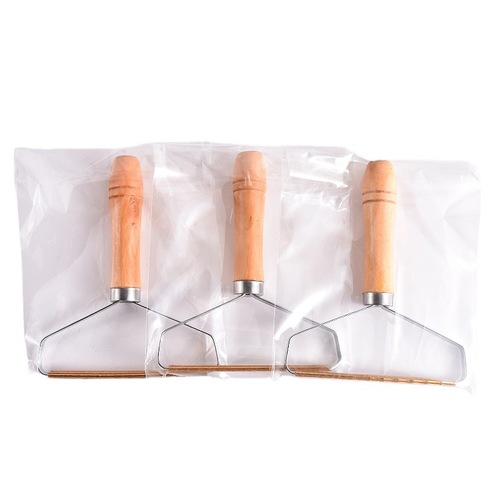 Wood handle hair remover that does not damage clothes, hair removal tool for cashmere coats, manual hair razor, stainless steel double-sided hair remover