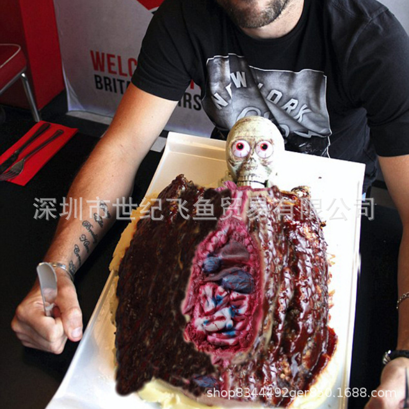 Horror Cuerpo Humano colgando apoyos Halloween parodia partido casa embrujado órgano colgante cámara de escape del vientre látex