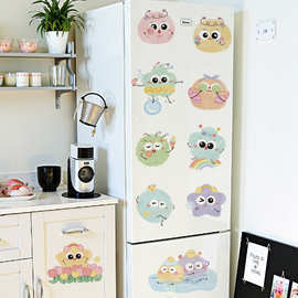 卡通线条毛球儿童房柜子装饰贴纸幼儿园云朵表情背景墙墙贴 34252
