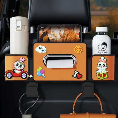 Back Multifunctional Cup Holder — Car cup holder/beverage holder - orange-kissme-series-4th-generation-seat-storage-box