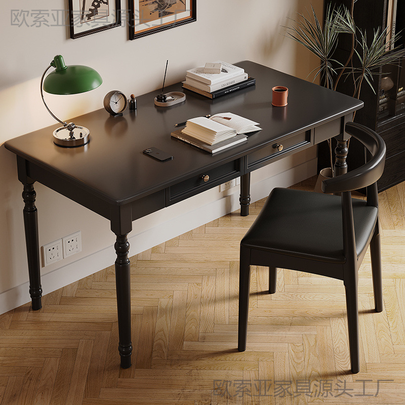 High-end American desk full solid wood home desk light luxury modern…