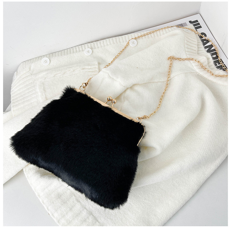 Single-shoulder chain bag, Maomao large-capacity women's bag, new 2022 autumn and winter women's stylish plush hand-held tote bag undefined