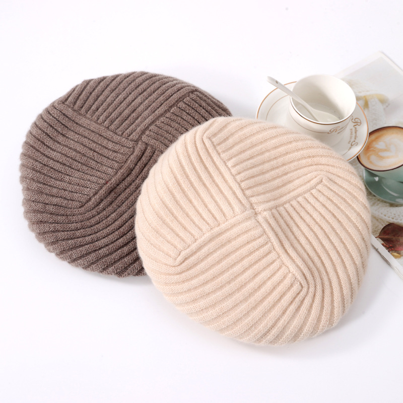Korean Style Fashionable Wool Beret For Women Autumn And Winter Thickened Warm Baotou Knitted Hat Woolen Hat On Behalf Of