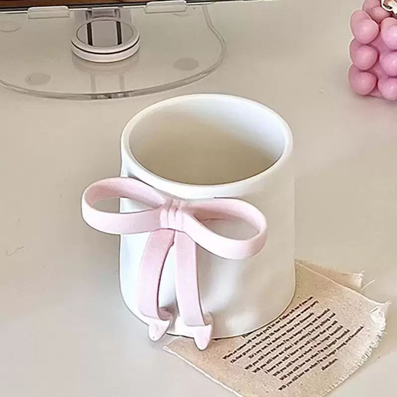 High-value bow ins ceramic mug niche design creative ceramic cup simple water cup office
