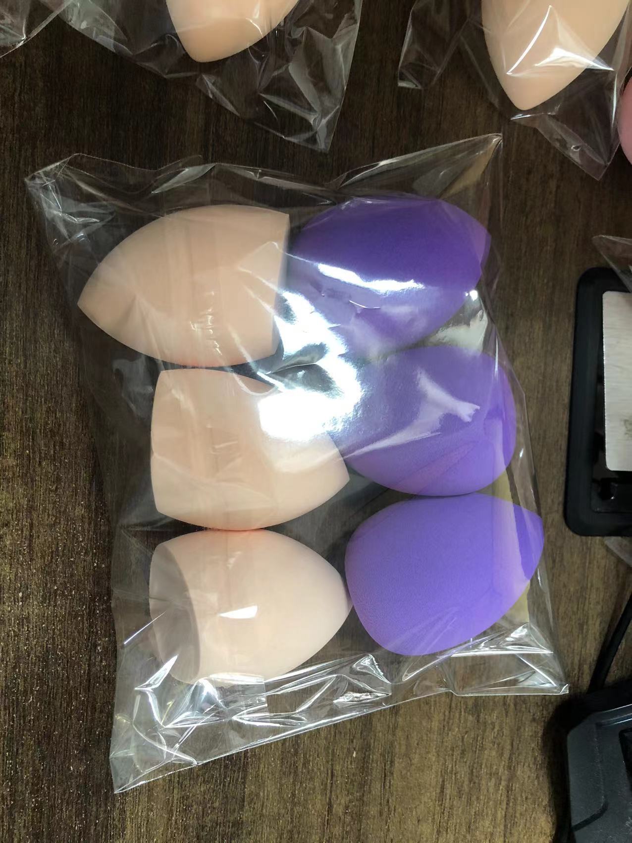 Conjunto de huevos de maquillaje transfronterizo super suave sin polvo de cosméticos almohadilla de aire polvo de doble uso esponja desechable