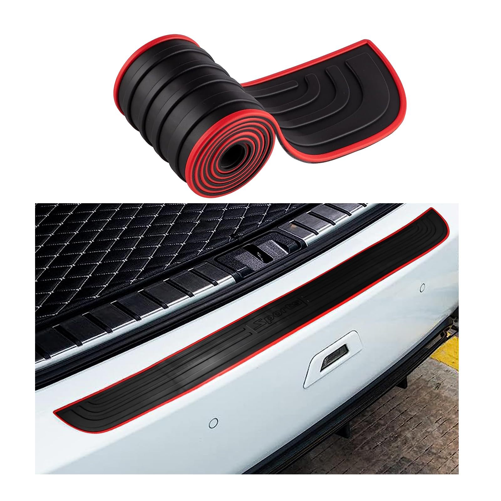 Puerta del maletero del coche alféizar tronco trasero Tira protectora portón trasero parachoques protector anticolisión antiarañazos etiqueta protectora