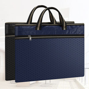 Business handbag Oxford cloth waterproof double-layer office file bag zipper meeting information file briefcase wholesale