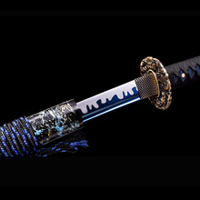 龙泉市刀剑手工一体锻打烤蓝指挥刀唐横刀跨境长刀冷兵器未开刃