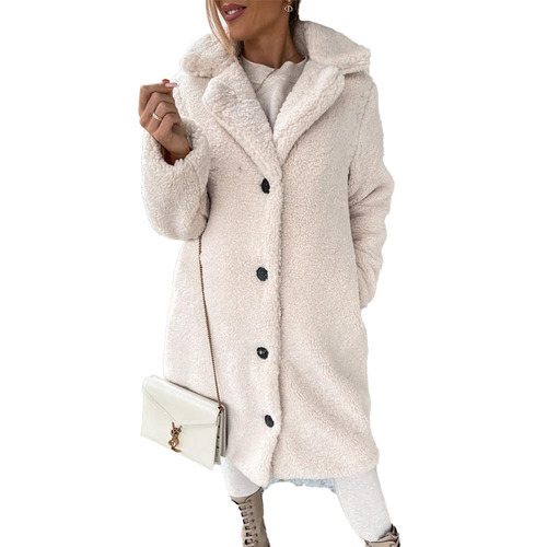 Women's winter 2026 European fashion fuzzy long-sleeved turtleneck sweater, long coat