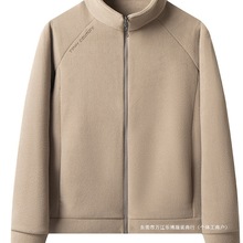 情侣纯色翻领卫衣春秋季新款男装青年男款时尚休闲开衫外套