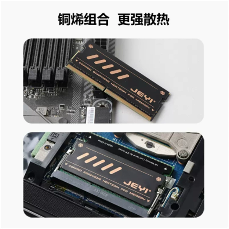 Laptop, RAM, copper cooling light and thin thermometer