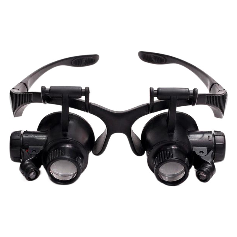 メーカー直販ヘッドかけ式メガネライト付きルーペジュエリー時計修理ルーペ15倍20倍25倍