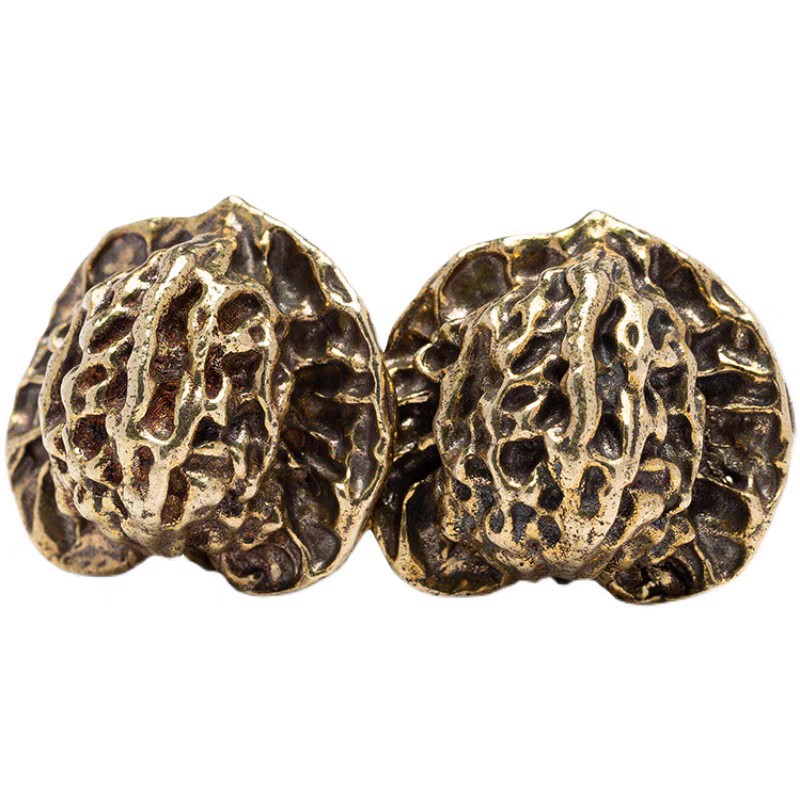 단단한 순수한 황동 호두 손잡이 조각 원 놀이 마사지 피트니스 공 홈 티 애완 동물 장식품 순수한 구리 손잡이 조각