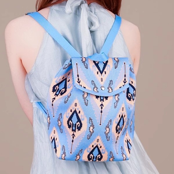 新疆民族风包特色旅游伴手礼针织双肩背包新疆艾特莱斯针织包批发