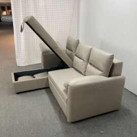 意式极简小户型转角带贵妃客厅可折叠可储物多功能免洗科技布沙发