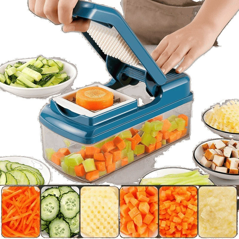 Бытовая кухонная многофункциональная овощерезка для нарезки овощей, кубиками и шинкования картофеля, волшебный инструмент для шинковки и нарезки