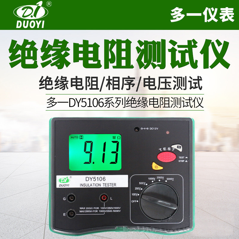 多一数字式绝缘电阻测试仪 数字绝缘电阻表(多量程)  DY5102