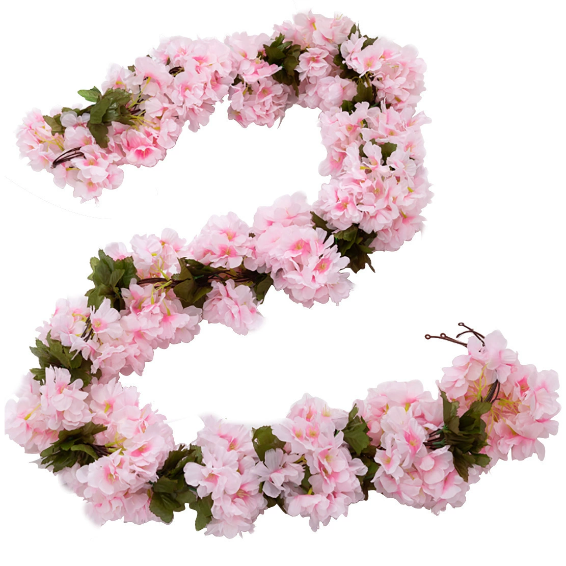 佰顺 Sakura vine bar wedding decorative simulation flower vine fake flower home supplies rattan strip hanging flower manufacturers wholesale