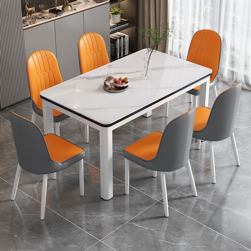 Mesa y silla de comedor de vidrio temperado, mesa de comedor doméstica moderna y simple, mesa y silla de comedor, cocina, sala de estar, mesa y silla
