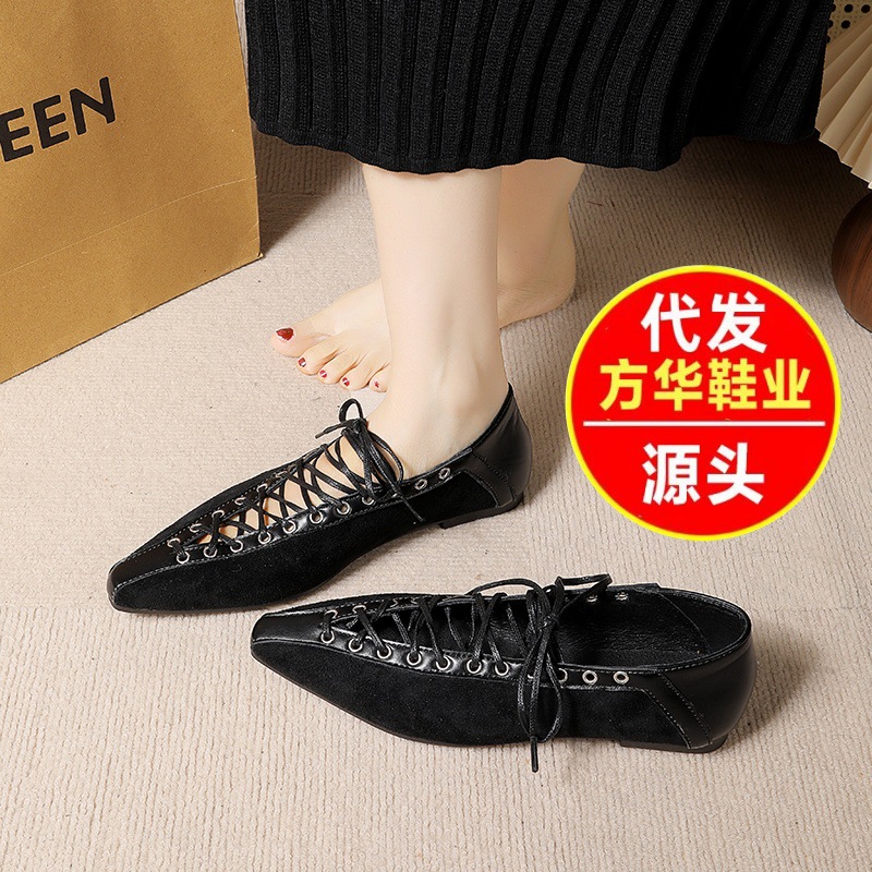 2026 primavera y otoño nuevos zapatos de mujer zapatos de estilo retrógrado de estilo francés de veludo correa cruzada de altura interior zapatos marizhen