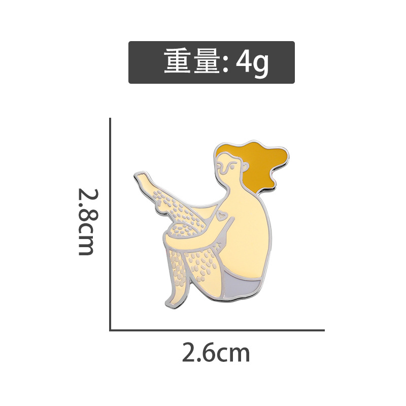 Cartoon creative high-end enamel badge small jewelry personalized exquisite English letters all-match decorative pin small gift