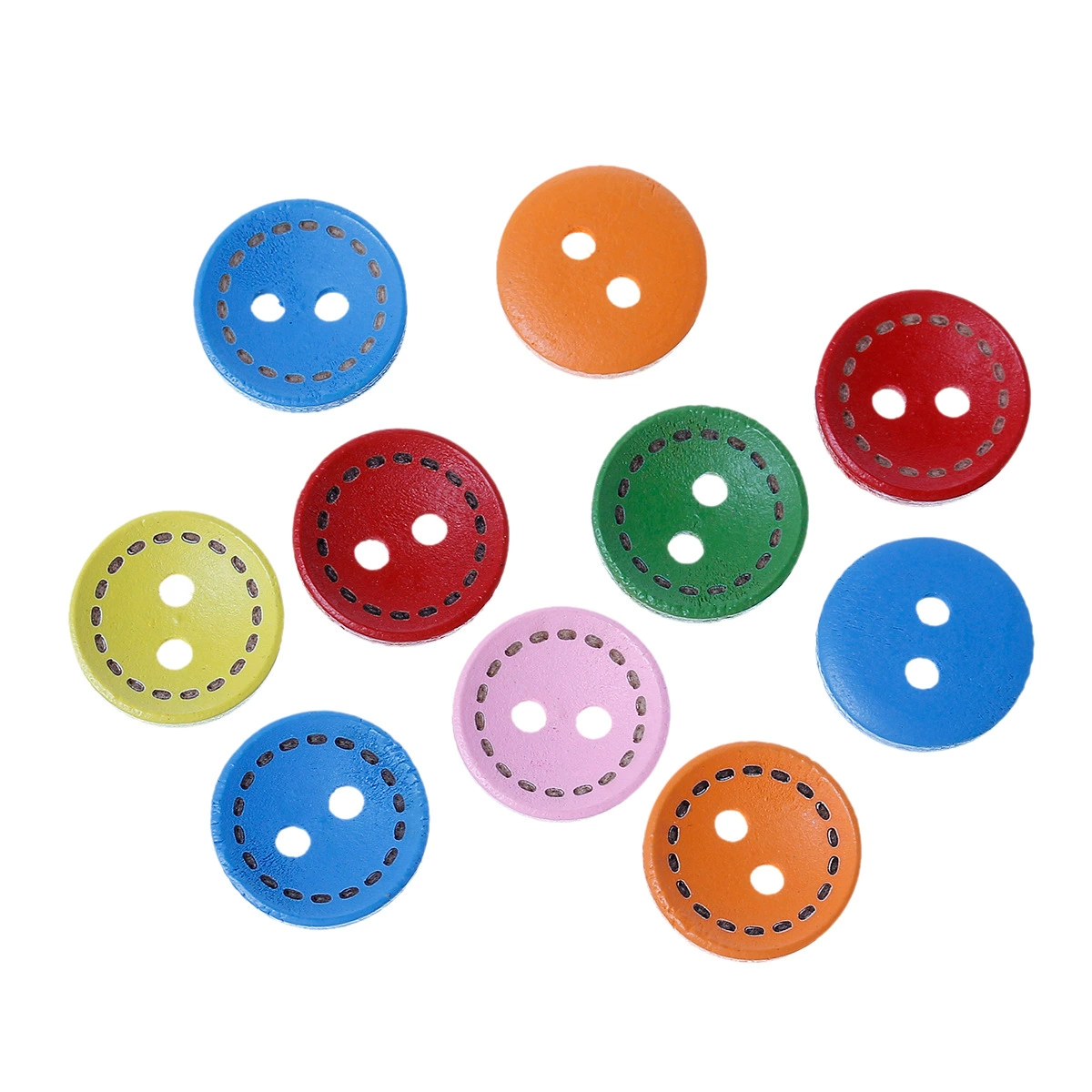 Фабрика прямые волосы (цвет) случайные Выгравированные полосы Полые Круглые двойные отверстия деревянные пуговицы ручной работы DIY оптом