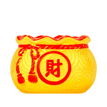 螺纹招财小钱袋喜庆居家办公摆件客厅电视柜玄关台桌绿植盆栽红果