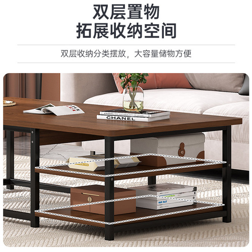 Suitable for coffee table iron simple modern living room small apartment home coffee table Nordic Italian style rectangular simple