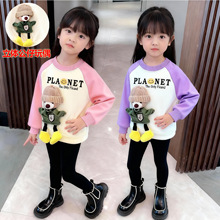 卡通动漫女童装2025年秋冬季新款印花立体公仔长袖加绒卫衣上衣衫
