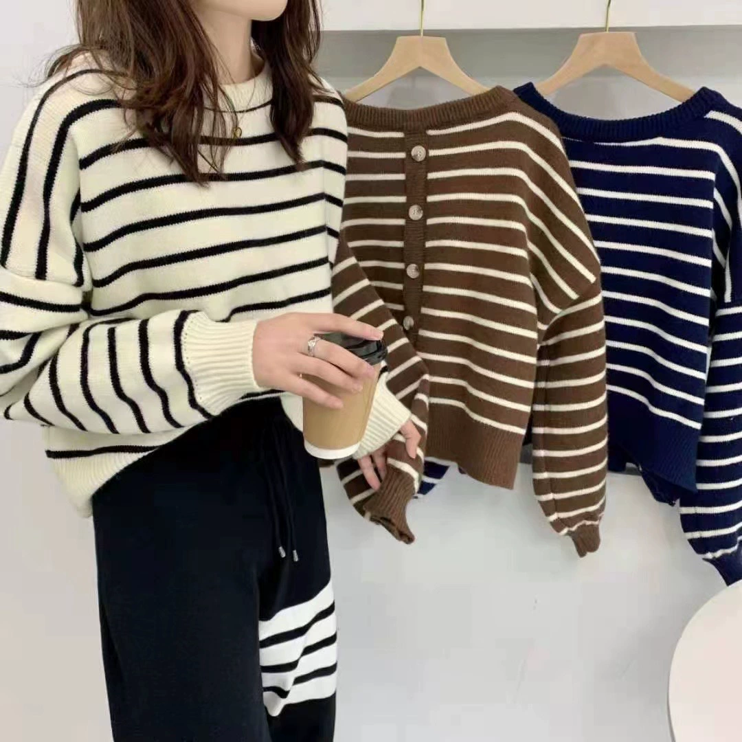 Autumn knitted sweater, western style, loose fit