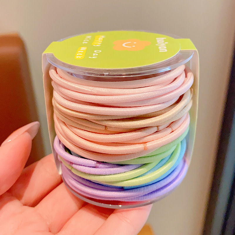 Las muchachas de la banda de goma del lazo del pelo de los niños no hacen daño a la cuerda del pelo banda elástica del pelo del bebé banda de goma colorida de la muchacha de la cuerda