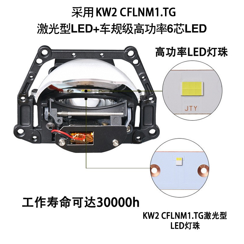 メーカー卸売りledレーザーヘッドライトハイライトレーザー型2光レンズ遠近一体改造自動車ledヘッドライト|undefined