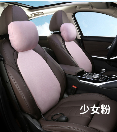 Air Car Cushion Lumbar Support Driver's Seat Lumbar Support Car Backrest Lumbar Support Inflatable Breathable Linen Black Technology