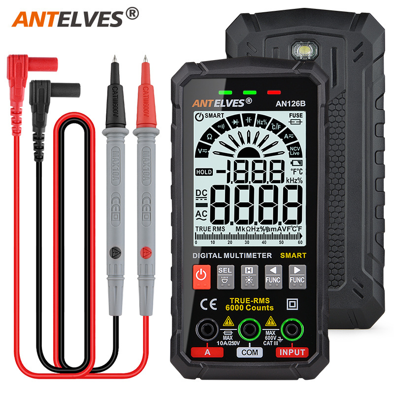 跨境专供AN126B全智能万用表数字高精度大屏多功能电工专用测电表