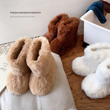 韩版可爱雪怪童鞋小童儿童靴子女童雪地靴宝宝毛毛靴女孩冬季棉鞋