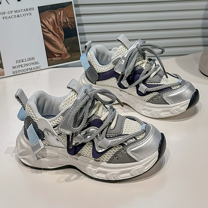 Оптовая детская обувь Dad's Shoes 2025 весна новые детские кроссовки легкие средние и большие размеры детская повседневная обувь с мягкой подошвой тренд