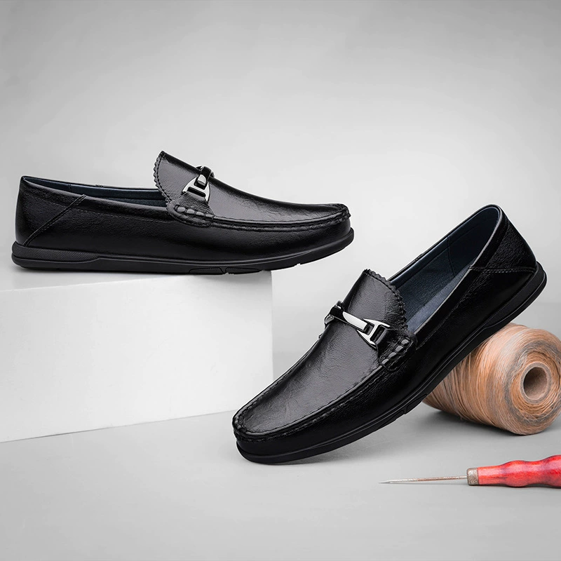 Footwear English style, men's shoes for leisure for leather shoes, genuine leather, soft sole