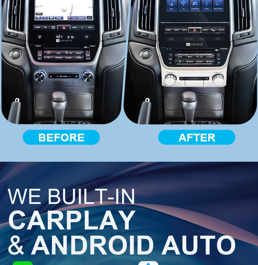 Suitable for Toyota Land Cruiser Land Cruiser Lc200 Android Large-Screen Car Navigation All-In-One Machine